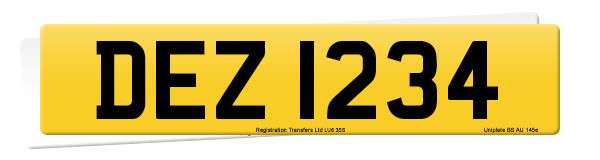 Registration number DEZ 1234